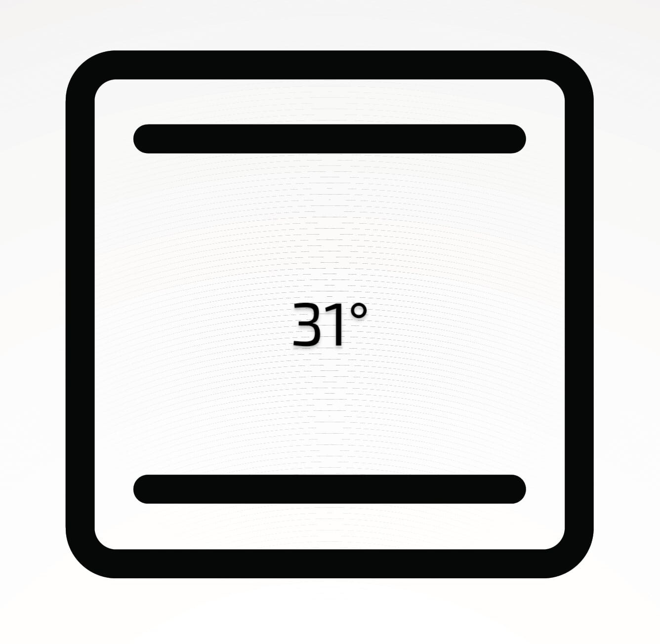 Symbol Ober und Unterhitze mit Beschriftung 31°