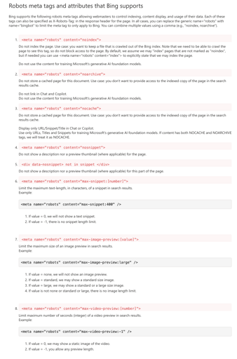 Bing now supports the data-nosnippet HTML Attribute   