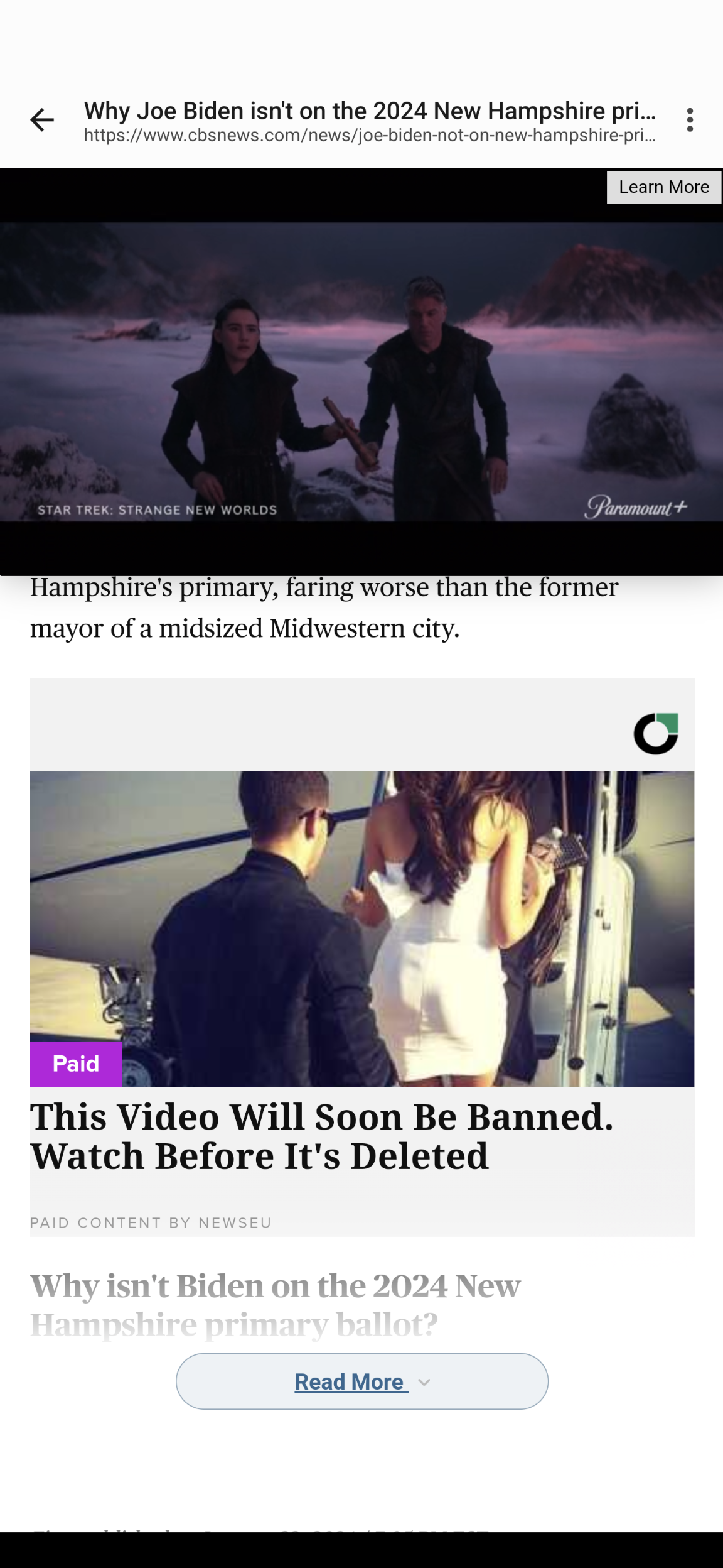 This is what that news site looks like without ad blocking on