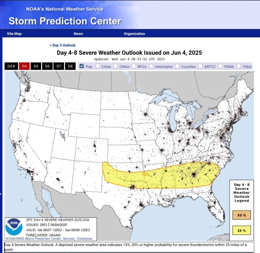 A severe weather risk graph that looks like the Saddam Hussein thing